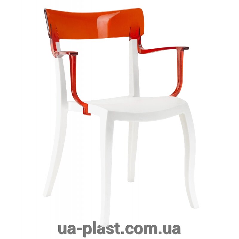 Крісло PAPATYA HERA-K біле сидіння, верх прозоро-червоний від компанії ЮА-ПЛАСТ - фото 1
