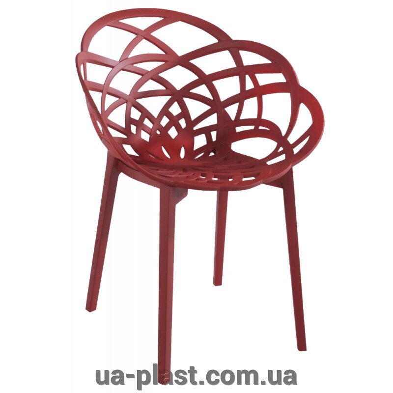 КріслоР PAPATYA FLORA матова червона цегла сидіння, ніжки матова цегла від компанії ЮА-ПЛАСТ - фото 1
