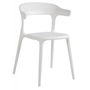 Крісло PAPATYA LUNA-STRIPE біле сидіння, верх білий