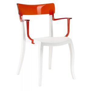 Крісло PAPATYA HERA-K біле сидіння, верх прозоро-червоний