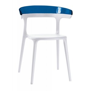 Крісло PAPATYA LUNA біле сидіння, верх прозоро-синій в Києві от компании ЮА-ПЛАСТ