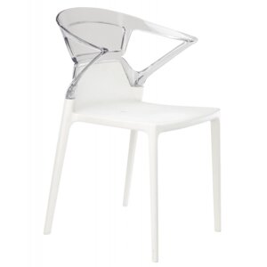 Крісло PAPATYA EGO-K біле сидіння, верх прозоро-чистий