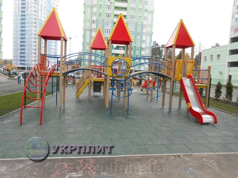 Гумова плитка Укр. Пліт товщиною 40 мм для дитячих ігрових майданчиків - доставка