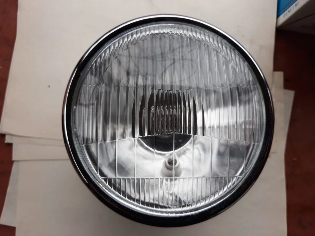 Фара в зборі кругла, чорна лампа 25 / 25W для Delta Дельта від компанії Benzomoto - фото 1
