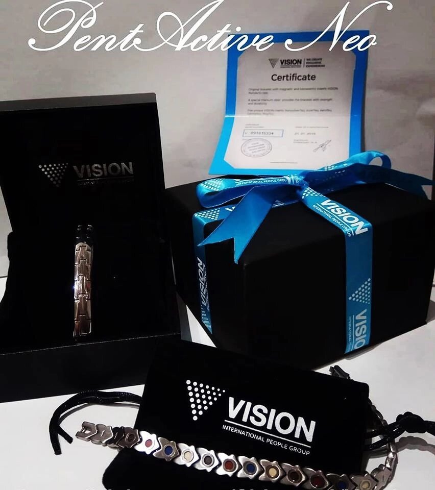 Жіночий магнітний браслет Vision pentactive neo gold lock (золотистий) від компанії Продукція Vision - фото 1