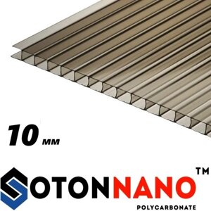 Стільниковий полікарбонат Soton Nano 10 мм 2,1х6 м бронза