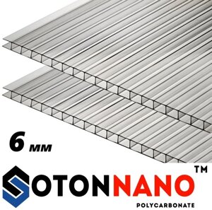Стільниковий полікарбонат Soton Nano 6 мм 2,1х6 м прозорий