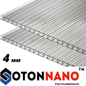 Стільниковий полікарбонат Soton Nano 4 мм 2,1х12 м прозорий