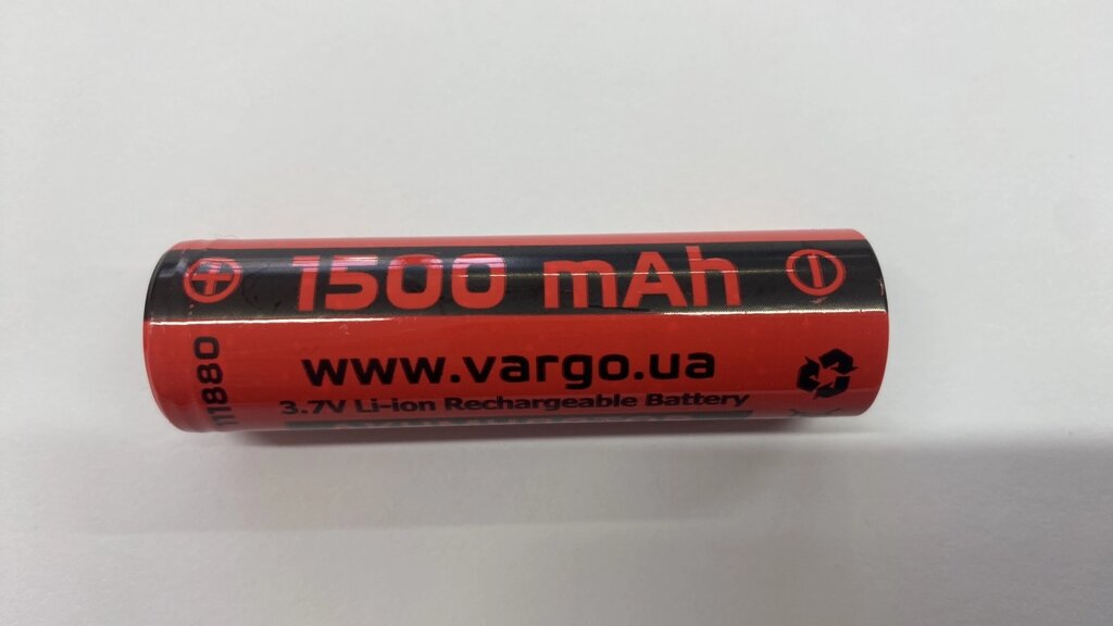 Акумулятор літій-іонний 18650 VARGO 1500mAh від компанії tvsputnik - фото 1