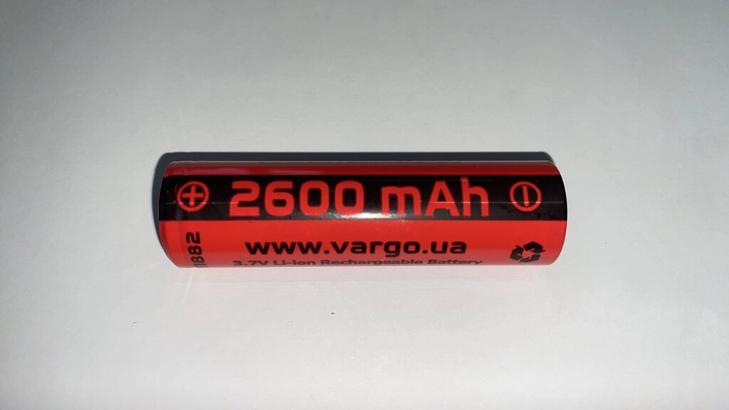 Акумулятор літій-іонний 18650 VARGO 2600mAh від компанії tvsputnik - фото 1