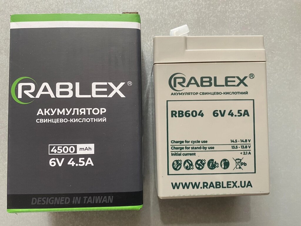 Акумуляторна батарея Rablex 6v-4.5Ah від компанії tvsputnik - фото 1