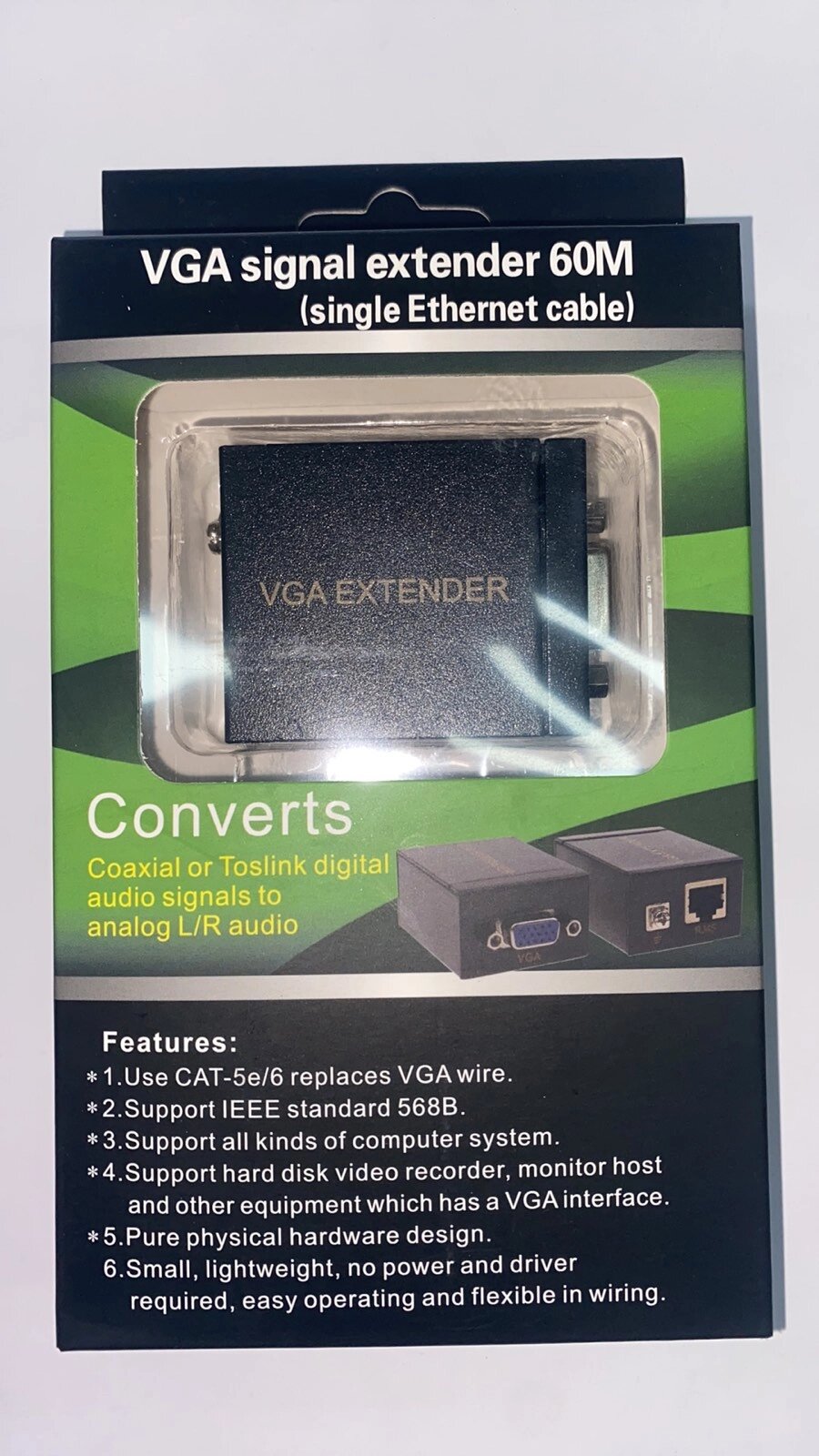 Converts VGA Extender 60 метрів (подовжувач VGA кабелю) від компанії tvsputnik - фото 1