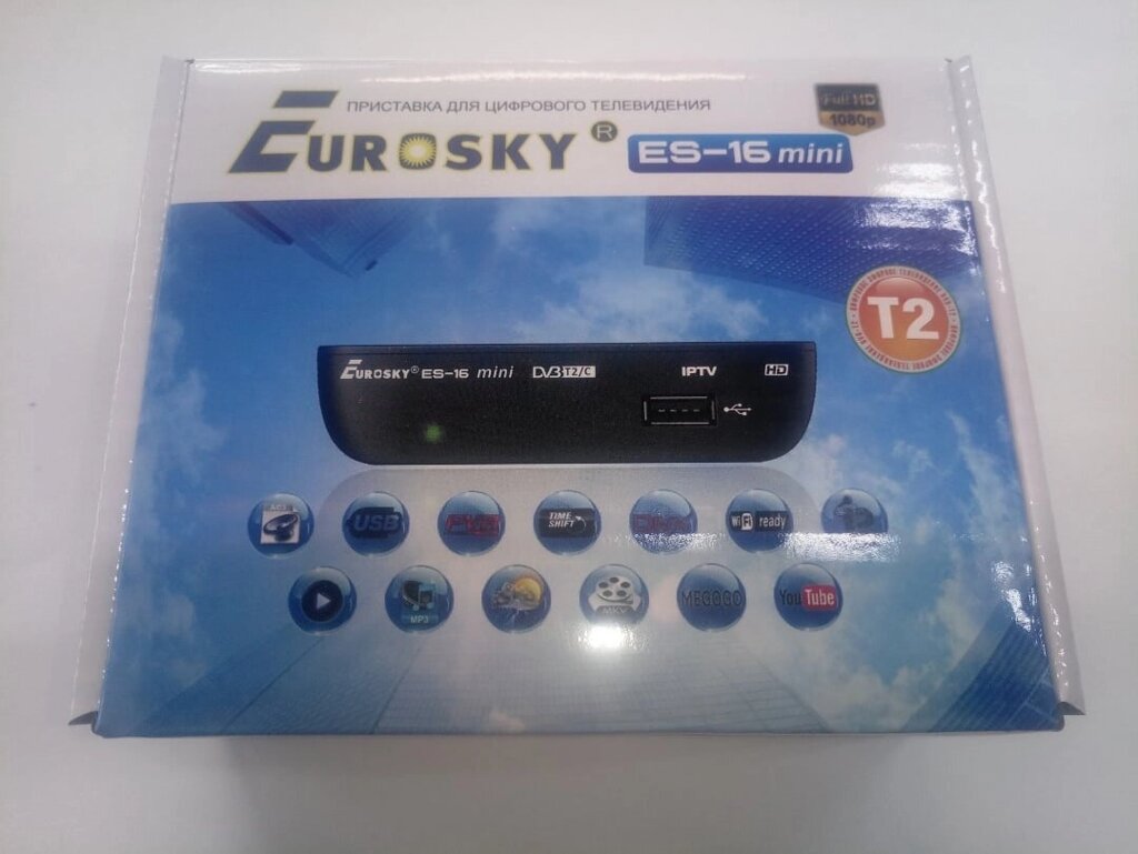 Ефірний тюнер DVB-T2 Eurosky ES-16 mini від компанії tvsputnik - фото 1