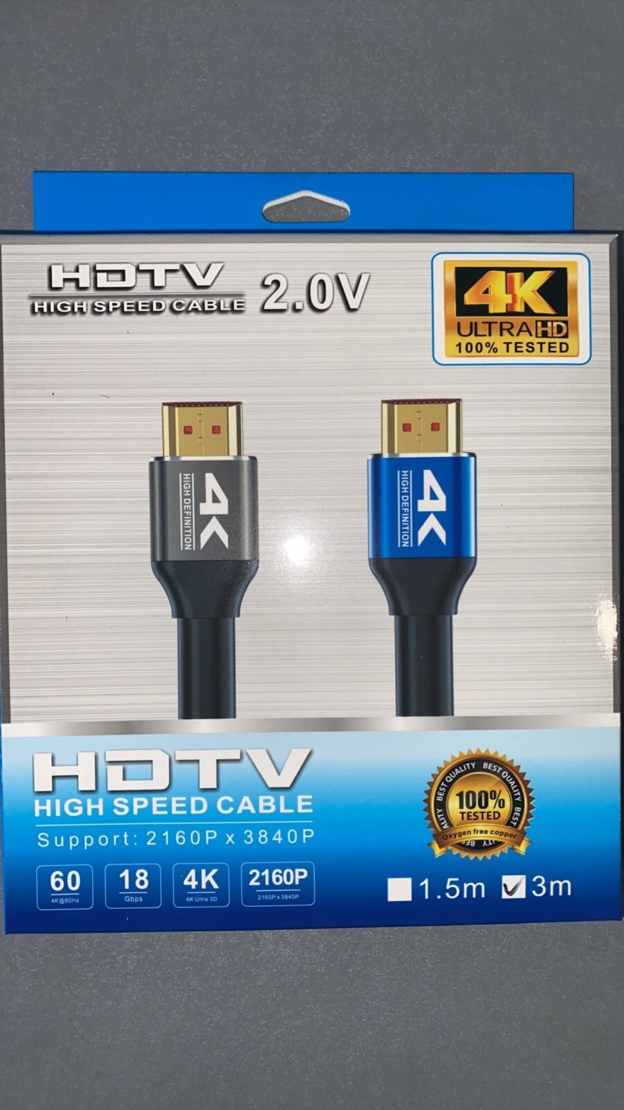Кабель HDMI-HDMI HDTV YW 2.0V (3 метри) від компанії tvsputnik - фото 1