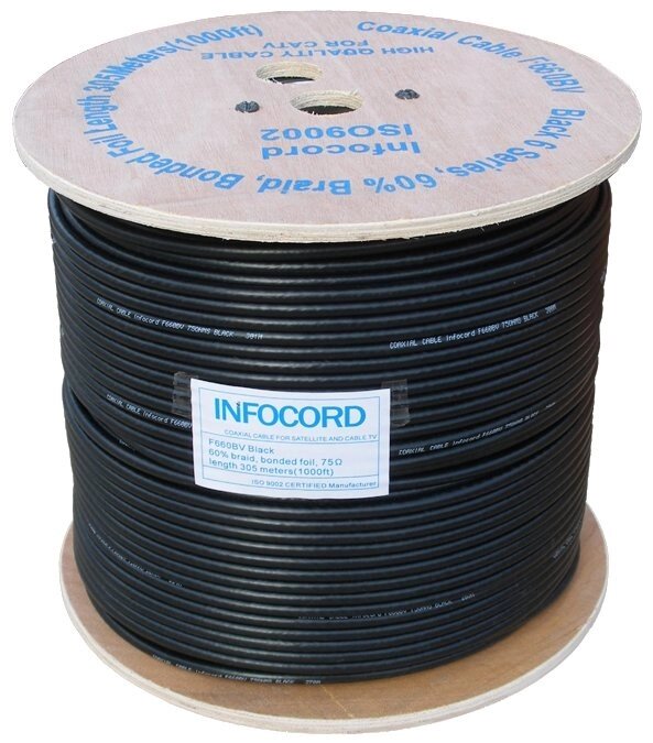 Коаксіальний кабель Infocord F660BV (305м) Black від компанії tvsputnik - фото 1