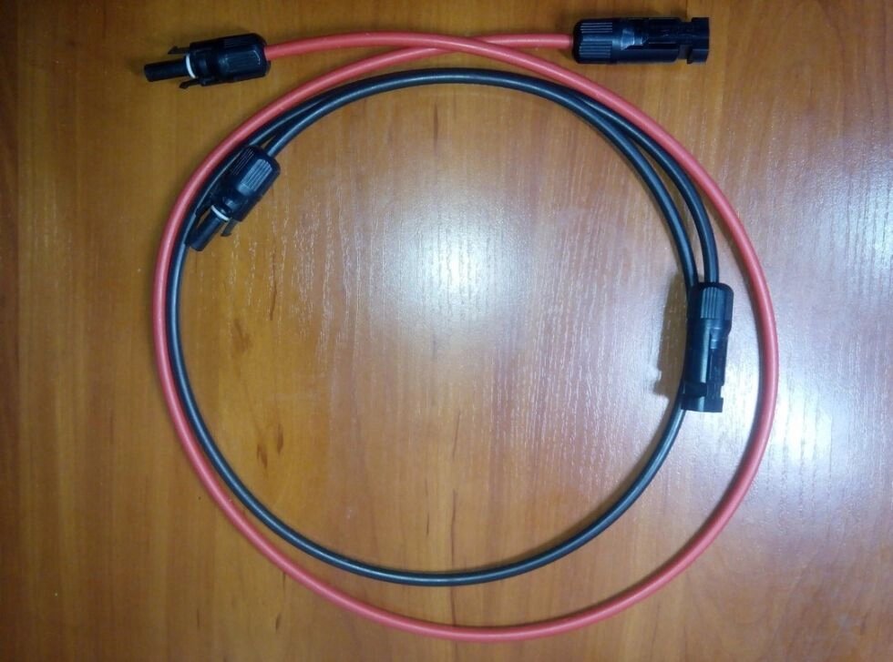 Комплект сполучних кабелів з роз'ємами MC4 довжиною 1м від компанії tvsputnik - фото 1