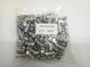 Конектор для телевізійного кабелю F6 zinc (цинк) (100шт)