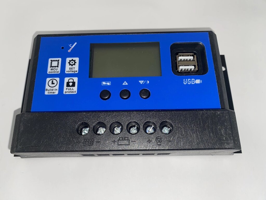 Контролер заряду RBL-60A (PWM, струм 60А, 12/24В, РК індикатор, 2xUSB 5В) від компанії tvsputnik - фото 1