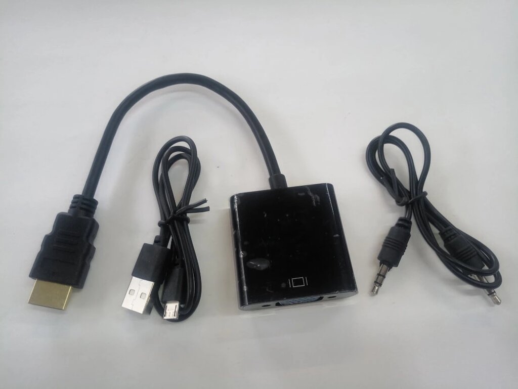 Конвертер-перехідник з HDMI-VGA (з роз'ємом аудіо та харчування) від компанії tvsputnik - фото 1
