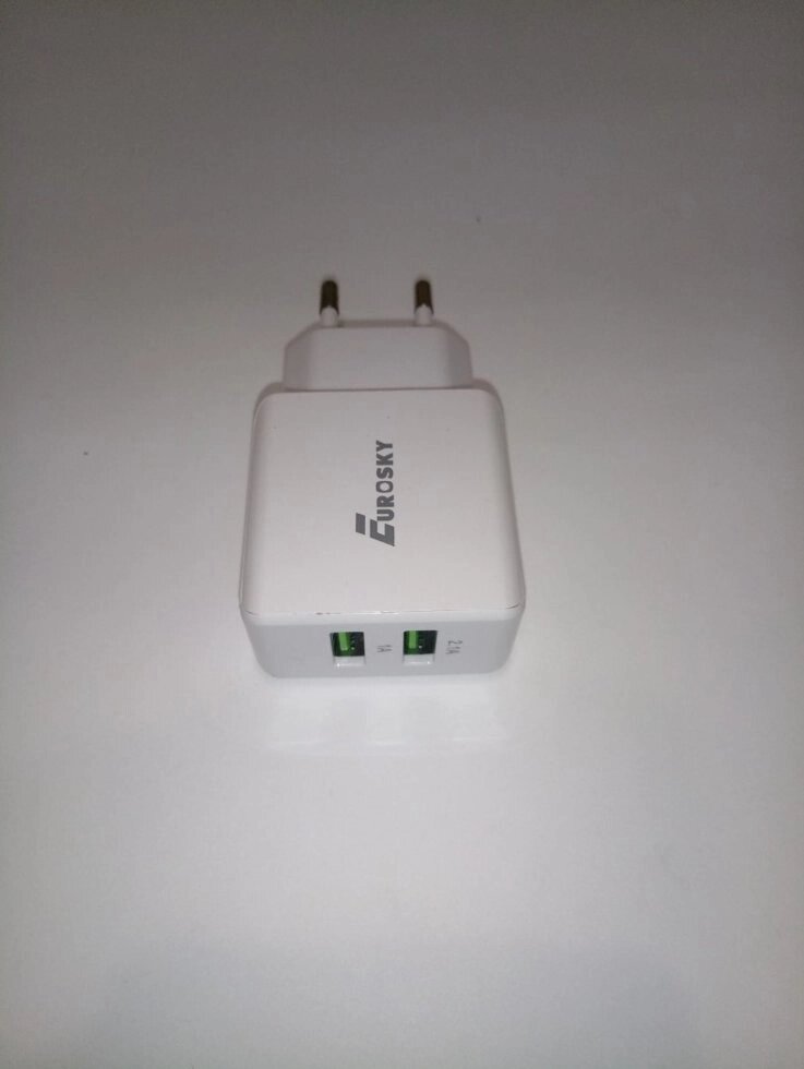 Мережевий зарядний для телефонів Eurosky 2 USB (2.1A + 1.5A) від компанії tvsputnik - фото 1