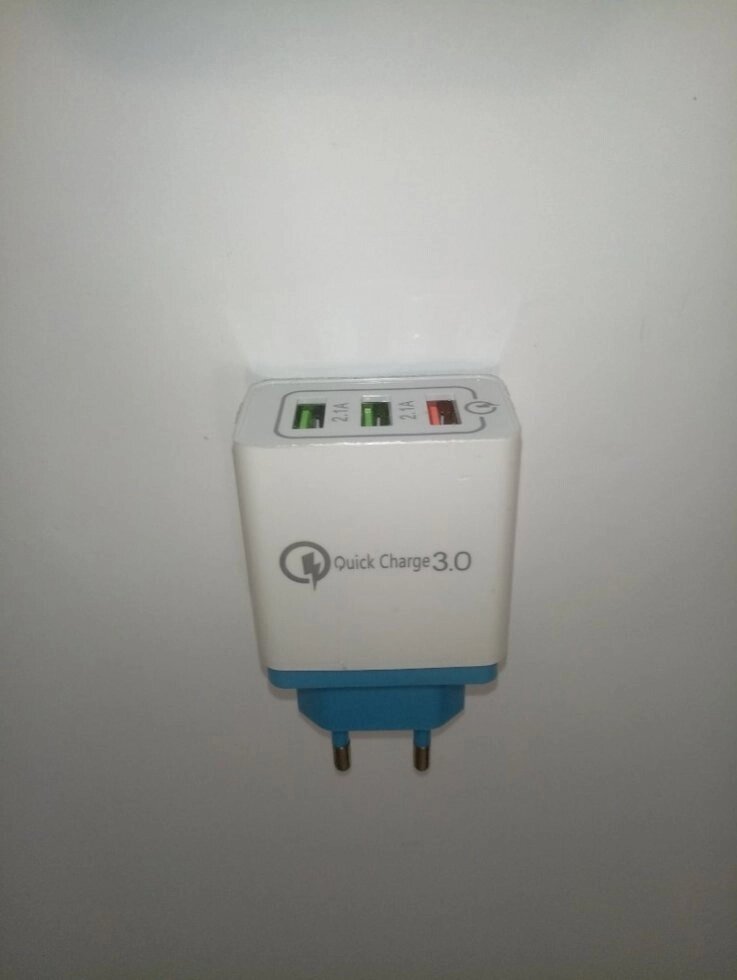 Мережевий зарядний для телефонів Moojecal QS3.0 (3 USB) від компанії tvsputnik - фото 1