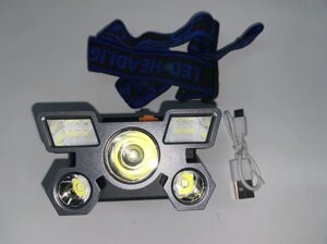 Яскравий налобний ліхтар на акумуляторі (з 5 світлодіодами та зарядкою від Usb) в Одеській області от компании tvsputnik