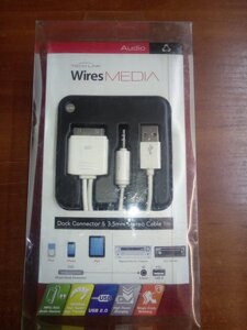 Кабель Techlink WiresMEDIA Apple 30p USB 2.0 + 3,5 мм Білий