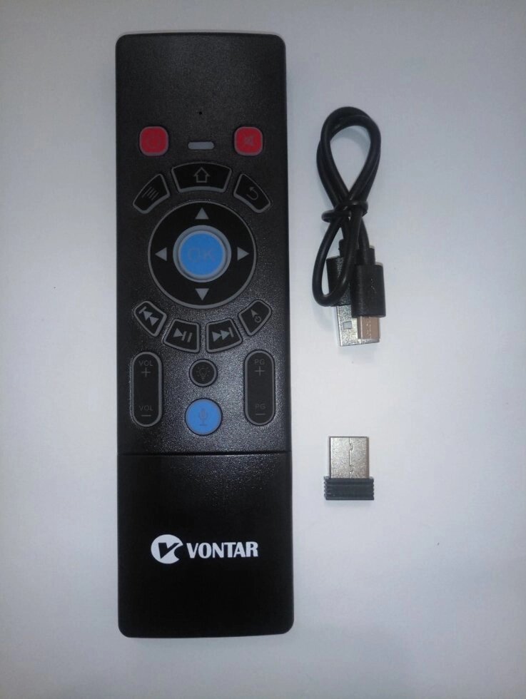 Пульт Air Mouse Vontar T8plus (мікрофон, клавіатура, підсвічування) від компанії tvsputnik - фото 1
