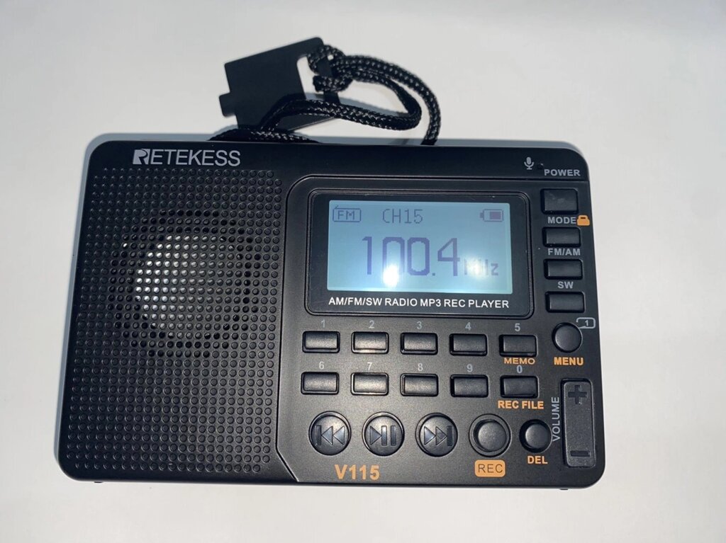 Радіоприймач Retekess V115 (FM/AM/SW MP3 плеєр, цифровий, є УКХ діапазон 64-108 МГЦ) від компанії tvsputnik - фото 1