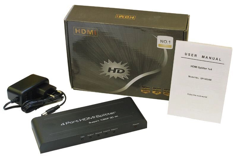 Разветвитель HDMI Splitter 1x4 SP14004M від компанії tvsputnik - фото 1