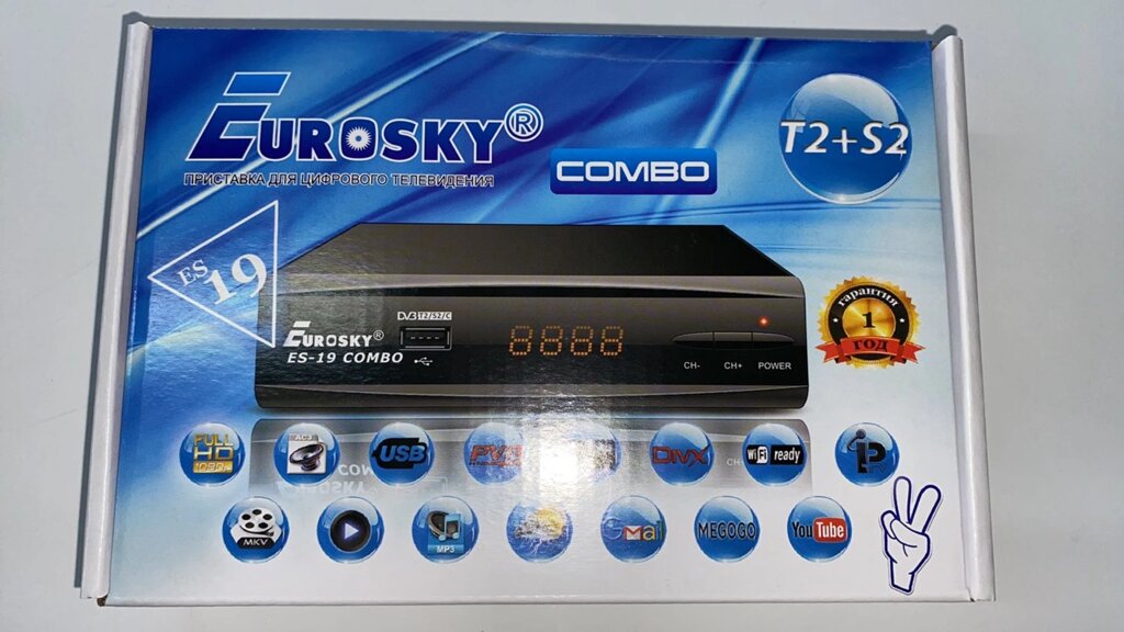 Супутниковий HD ресивер Eurosky ES-19 Combo від компанії tvsputnik - фото 1