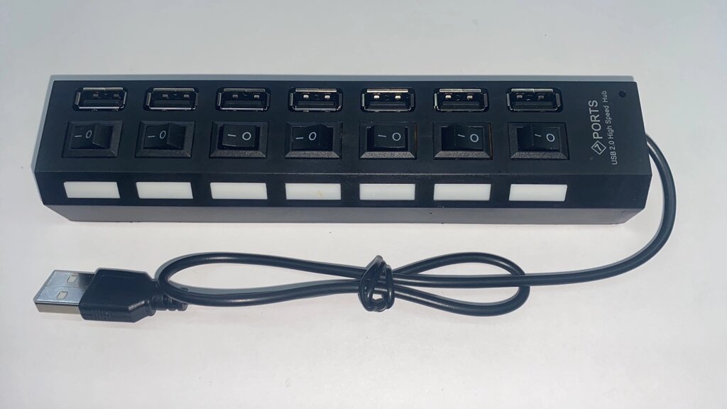 USB HUB на 7 портів із перемикачем для ПК від компанії tvsputnik - фото 1