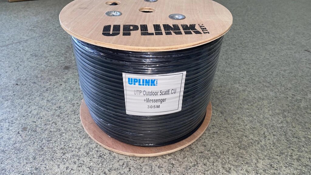 Вулична кручена пара з тросиком Uplink UTP+M 0.50 (бухта 305 метрів) від компанії tvsputnik - фото 1