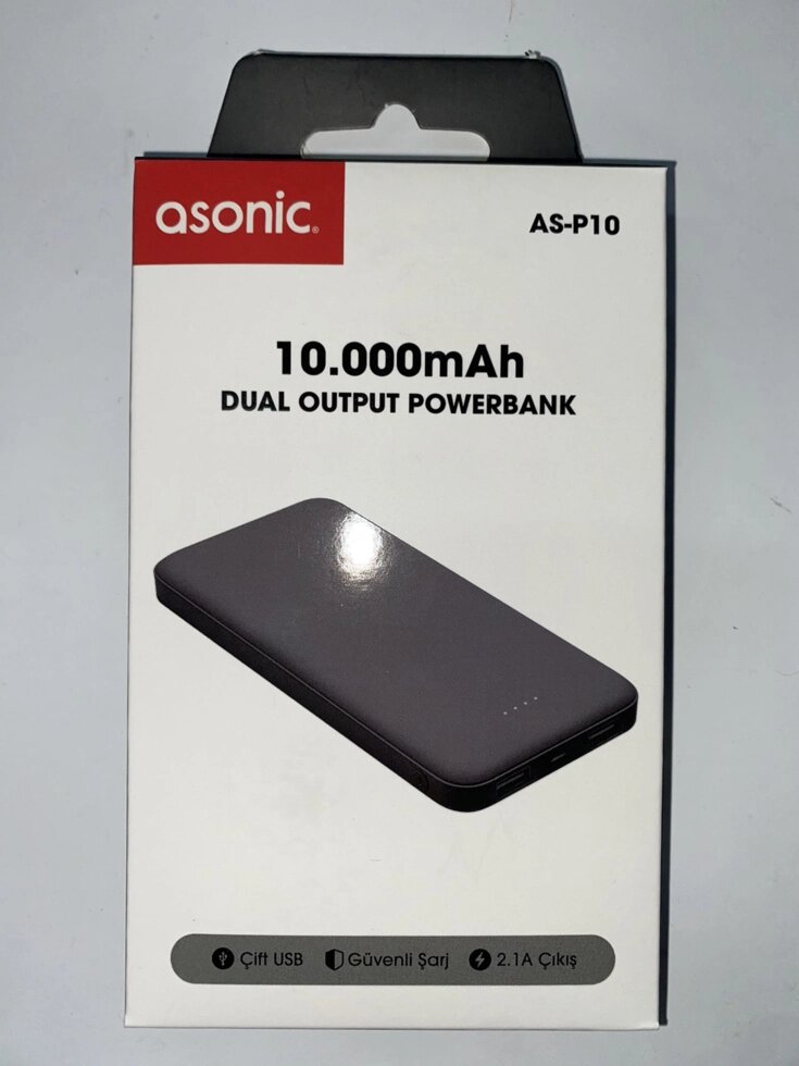 Зарядний пристрій Power Bank Asonic AS-P10 (10000mAh) від компанії tvsputnik - фото 1