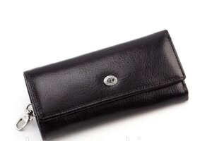 Шкіряна чоловіча ключниця-гаманець (16) black