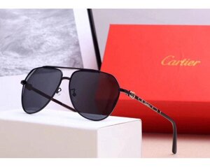 Чоловічі сонцезахисні окуляри з поляризацією в стилі Cartier (0121) black