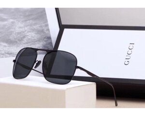 Чоловічі сонцезахисні окуляри в стилі Gucci (0106) black