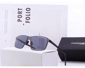 Чоловічі сонцезахисні окуляри в стилі Porsche Design c поляризацією (p-8646) black
