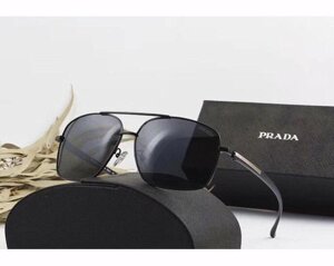 Чоловічі сонцезахисні окуляри в стилі Prada (98001) black