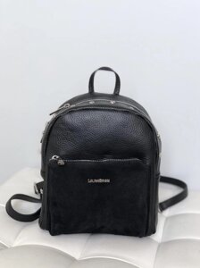 Жіноча шкіряна сумка-рюкзак Laura Biaggi (11-149) шкіряний чорний