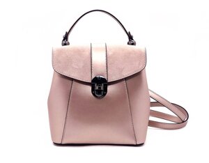Жіноча шкіряна сумка-рюкзак Laura Biaggi (141330) рожева