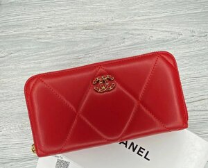Жіночий шкіряний гаманець на блискавці CH (9001) червоний