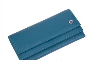 Жіночий зручний шкіряний гаманець (1031) синій