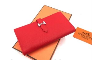 Жіночий червоний шкіряний гаманець в стилі Hermes (H-5123)