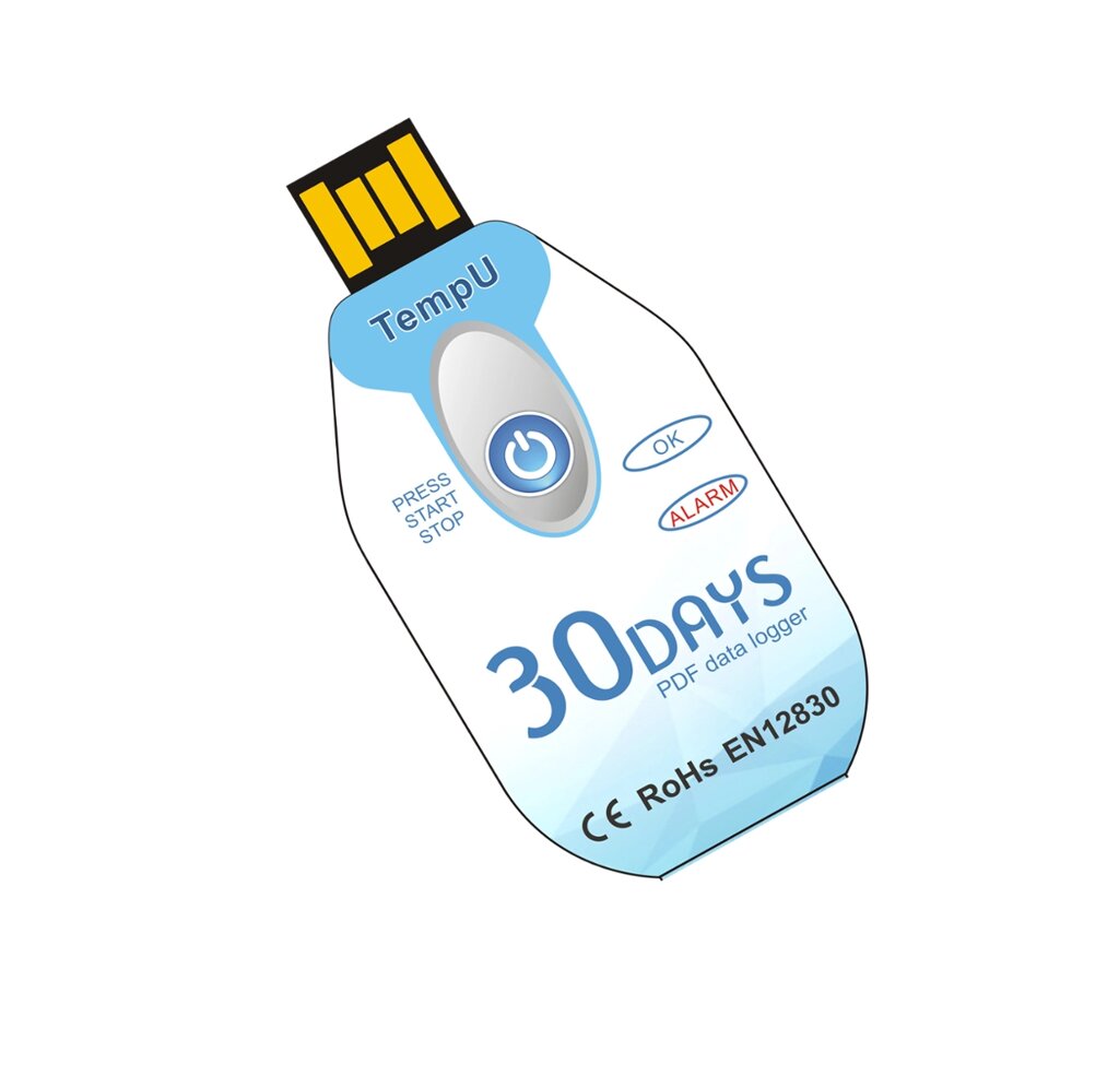 Одноразовий реєстратор температури Tempu TZ-TempU02 (-30 + 60 С;0.5 С) 30 днів. IP67. PDF. Тайвань від компанії ДСКТБ Інституту фізики НАНУ - фото 1