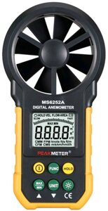 Цифровий крильчастий анемометр Hyelec MS6252A (0,20-40,00 м/с) з функцією вимірювання об'ємної витрати повітря