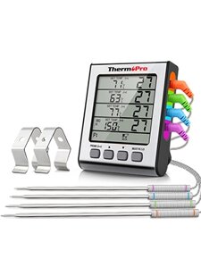 ThermoPro TP17H Цифровий термометр для м'яса з 4 температурними зондами, сигналізацією й підсвіткою