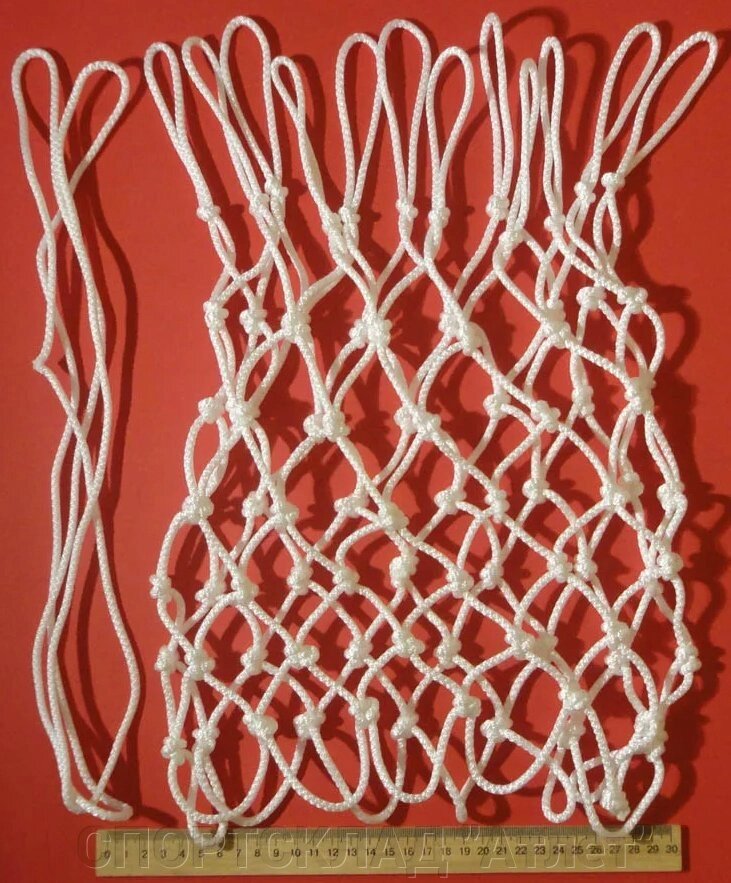 Баскетбольна сітка Ексклюзив. Шнур Ø 5,5 мм, FIBA ​​(стандартна) біла від компанії СПОРТСКЛАД "Атлет" - фото 1
