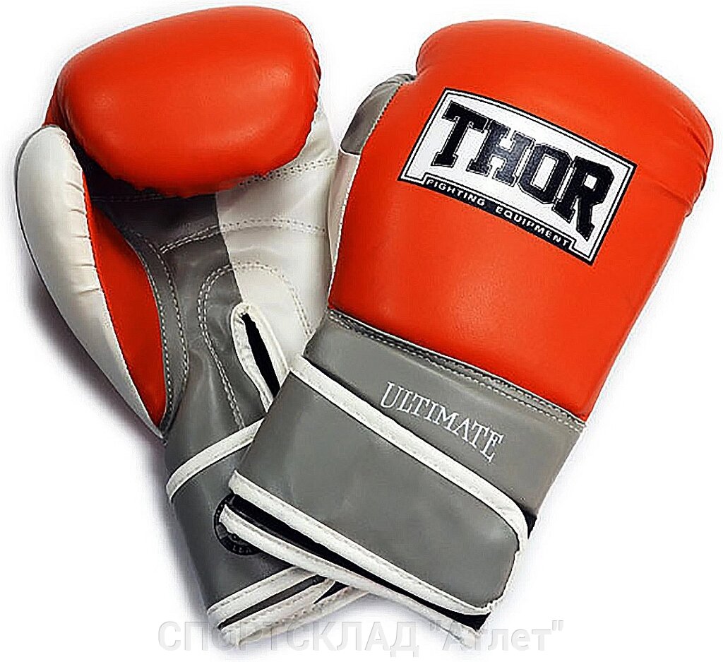 Боксерські рукавички 10, 12, 14, 16 oz Thor Ultimate (Pu) помаранчеві від компанії СПОРТСКЛАД "Атлет" - фото 1