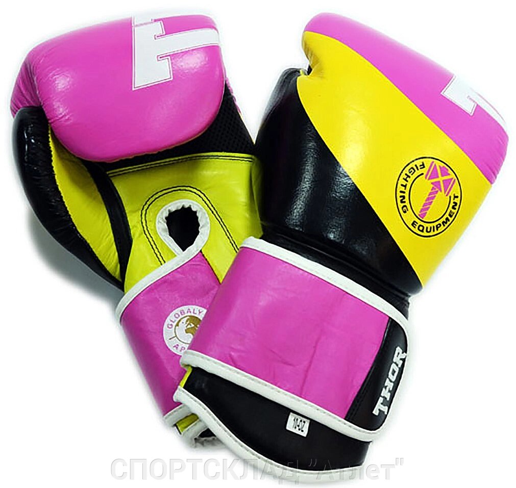 Боксерські рукавички жіночі 10 oz Thor King Power (Pu) Blk / Pink від компанії СПОРТСКЛАД "Атлет" - фото 1